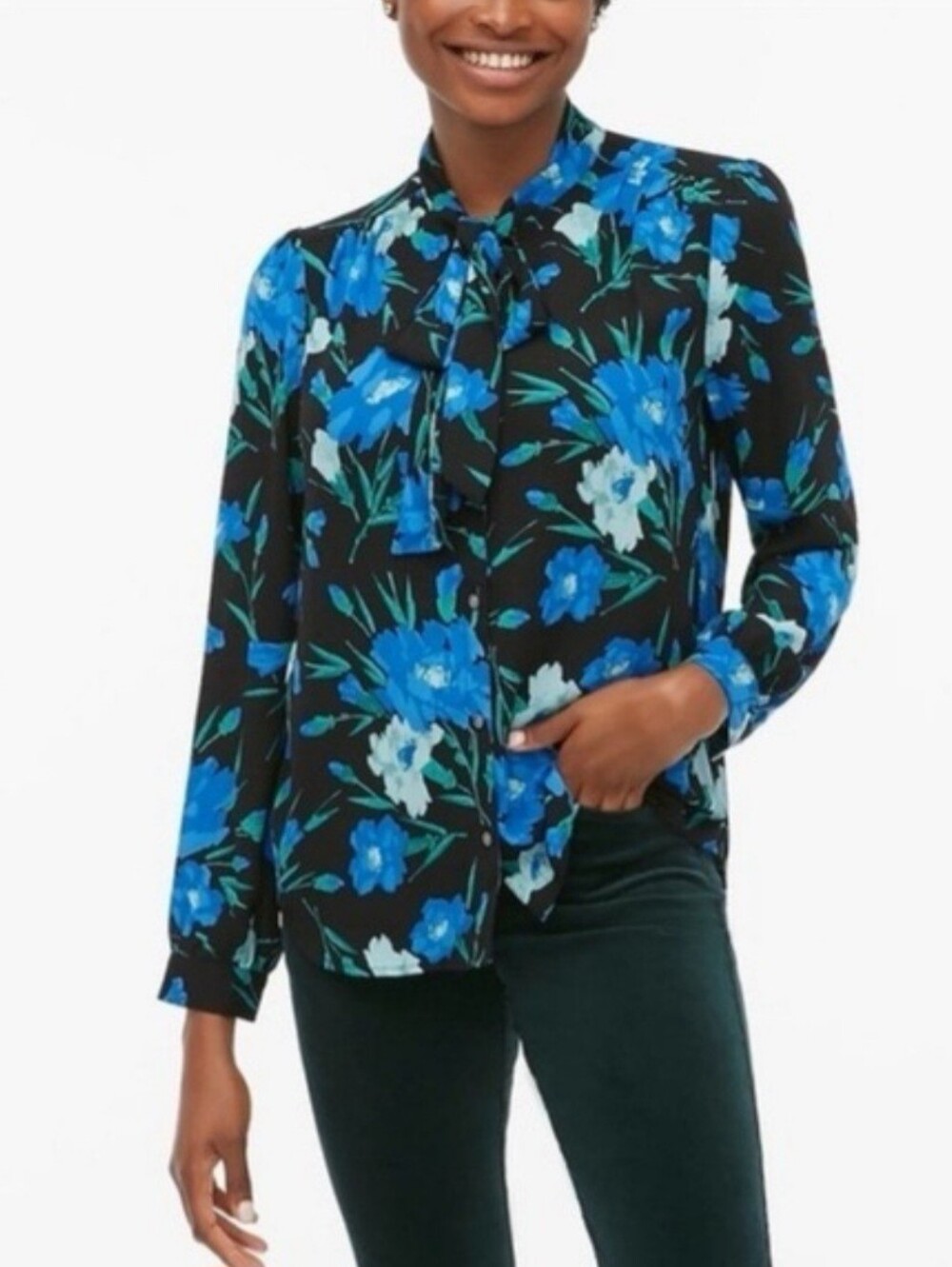 NWT - J. Crew Tie Neck Blouse